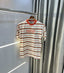 Gues s White Red Stripes Imported Oversized T-Shirt