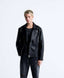 Zar a Black Cross Zip Premium leather Jacket