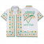 Casablanca White Printed Imported Half Shirt
