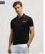 hug0 B0..5S Black Logo Print Premium Polo T-Shirt