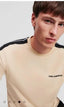 Karl Lagerfeld Beige Logo Patch Imported T-Shirt