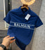 Balmai n Paris P.Blue Metal Logo Imported Polo T-Shirt