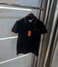 Hermes Black Embroidery Logo Premium Polo T-Shirt