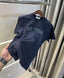 Ami Paris Navy Blue Embroidery Logo Premium T-Shirt