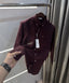 Lacoste Wine Embroidery Logo Premium Linen Shirt
