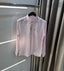 Lacoste Pink Embroidery Logo Premium Linen Shirt