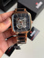 Rad o True Square Skeleton Automatic Rose Black