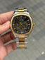 Cartie r Square Skeleton Automatic Gold Two Tone Black Dial
