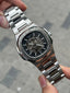 Patek Phillip e Nautilus Automatic Silver Black