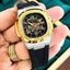 Patek Phillip e Nautilus Skeleton Silicone Gold Two Tone Black