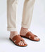Herms_Tan Premium Leather Slide For Men