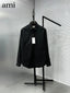 Ami Paris Black Embroidry Logo Premium Shirt