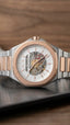 Arman i Exchange Skeleton Square Open Machine Rose Two Tone White Dial