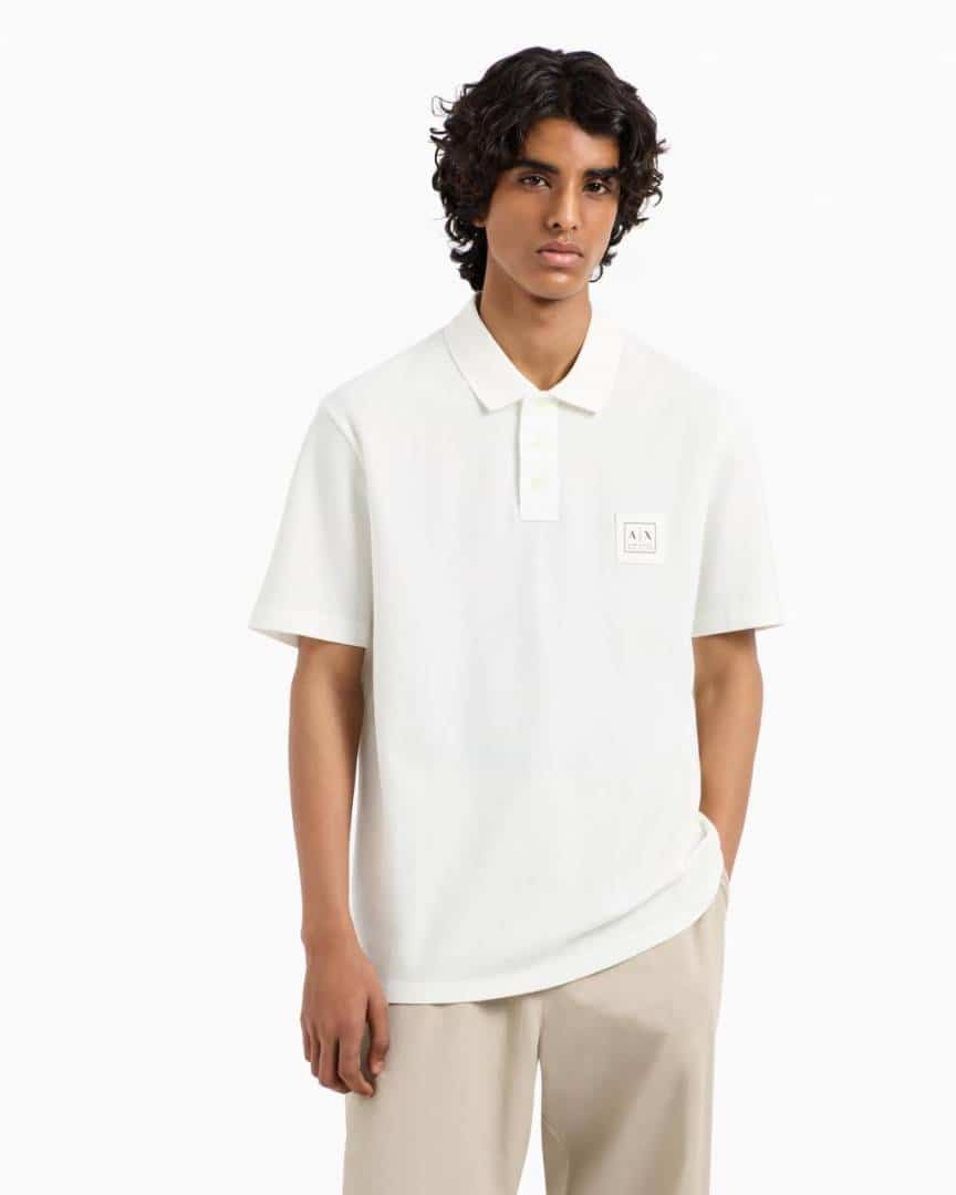 Arman i Exchang e White Patch Logo Premium Polo T-Shirt Main image