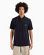 Arman i E-xchan g Black Patch Logo Premium Polo T-Shirt
