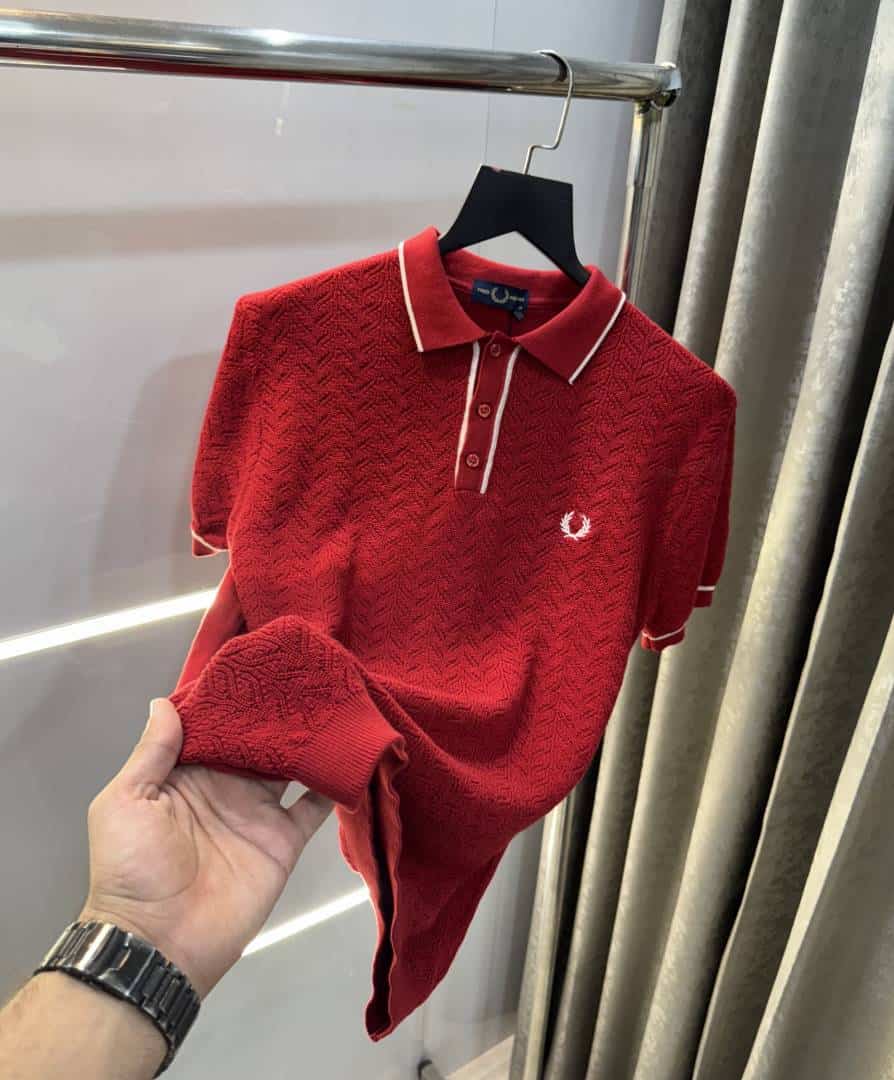 Fredperr y Maroon Premium Knitted Polo T-Shirt Main image