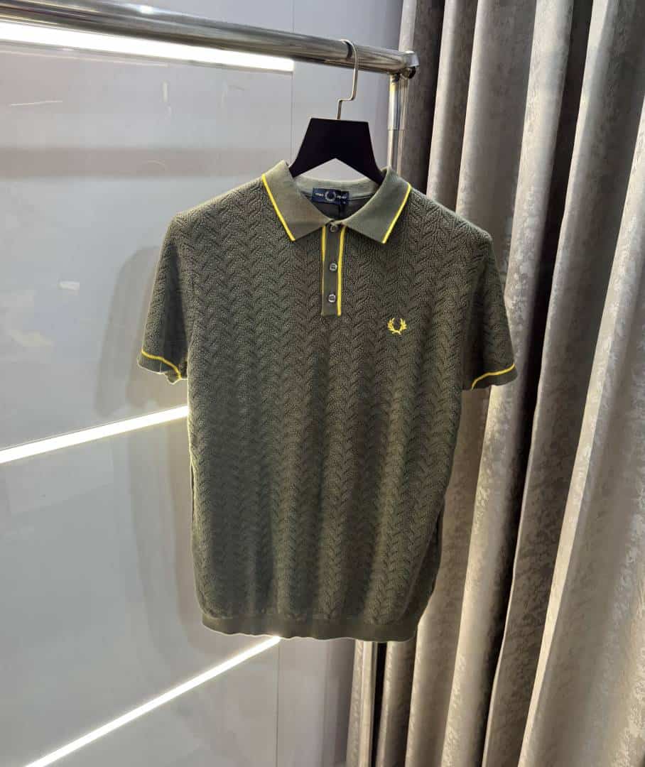 Fredperr y Olive Green Premium Knitted Polo T-Shirt Secondary image