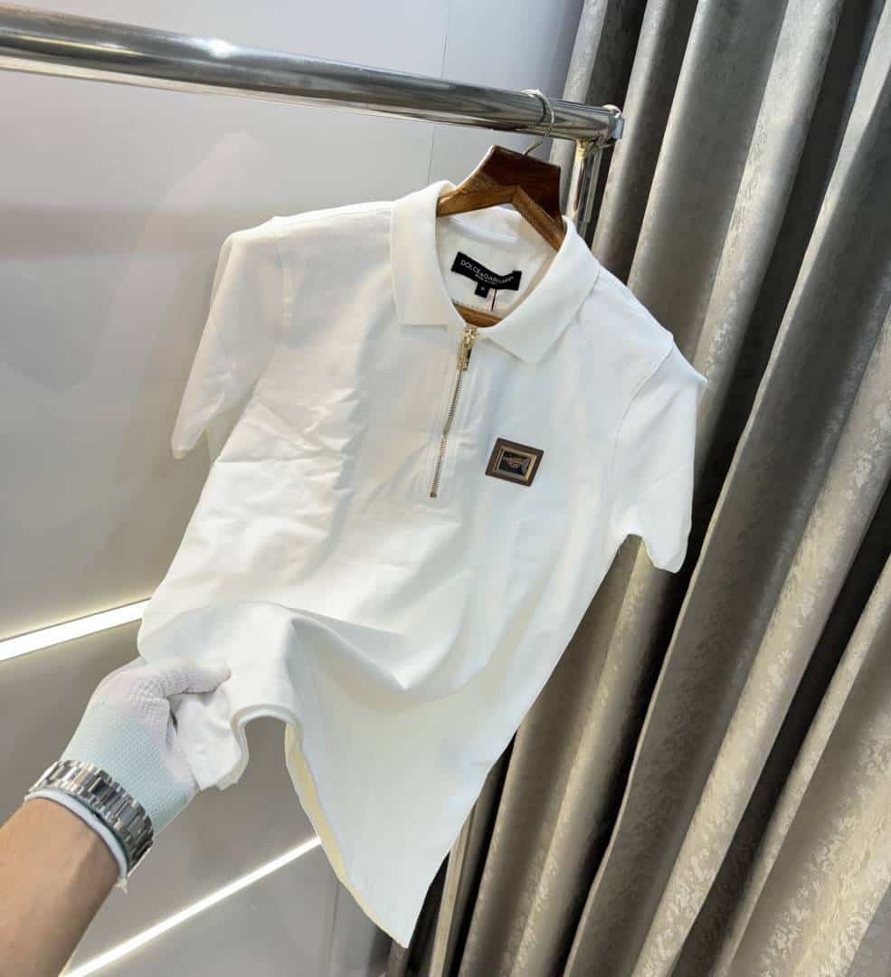 Dolce&Gabbana White Steel Logo Imported Polo T-Shirt With Box Packing