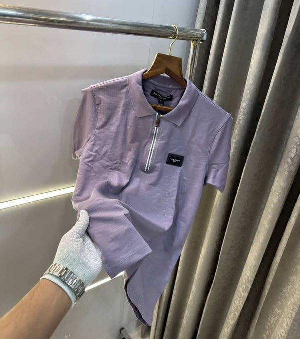 Dolce&Gabbana Lavender Steel Logo Imported Polo T-Shirt With Box Packing