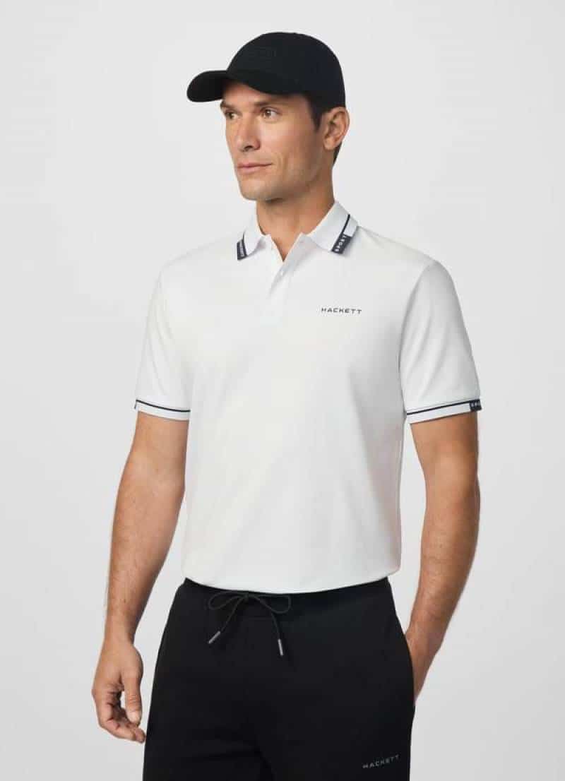 Hacket White Designer Premium Polo T-Shirt Main image