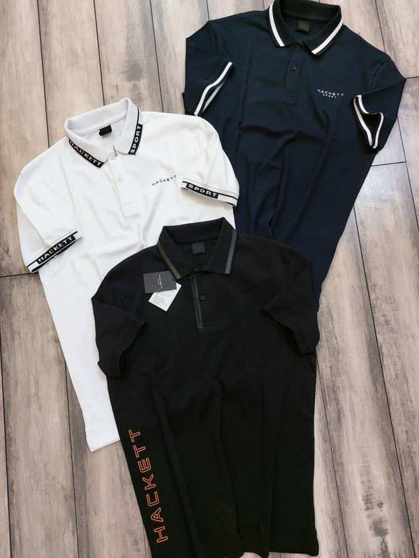 Hacket White Designer Premium Polo T-Shirt