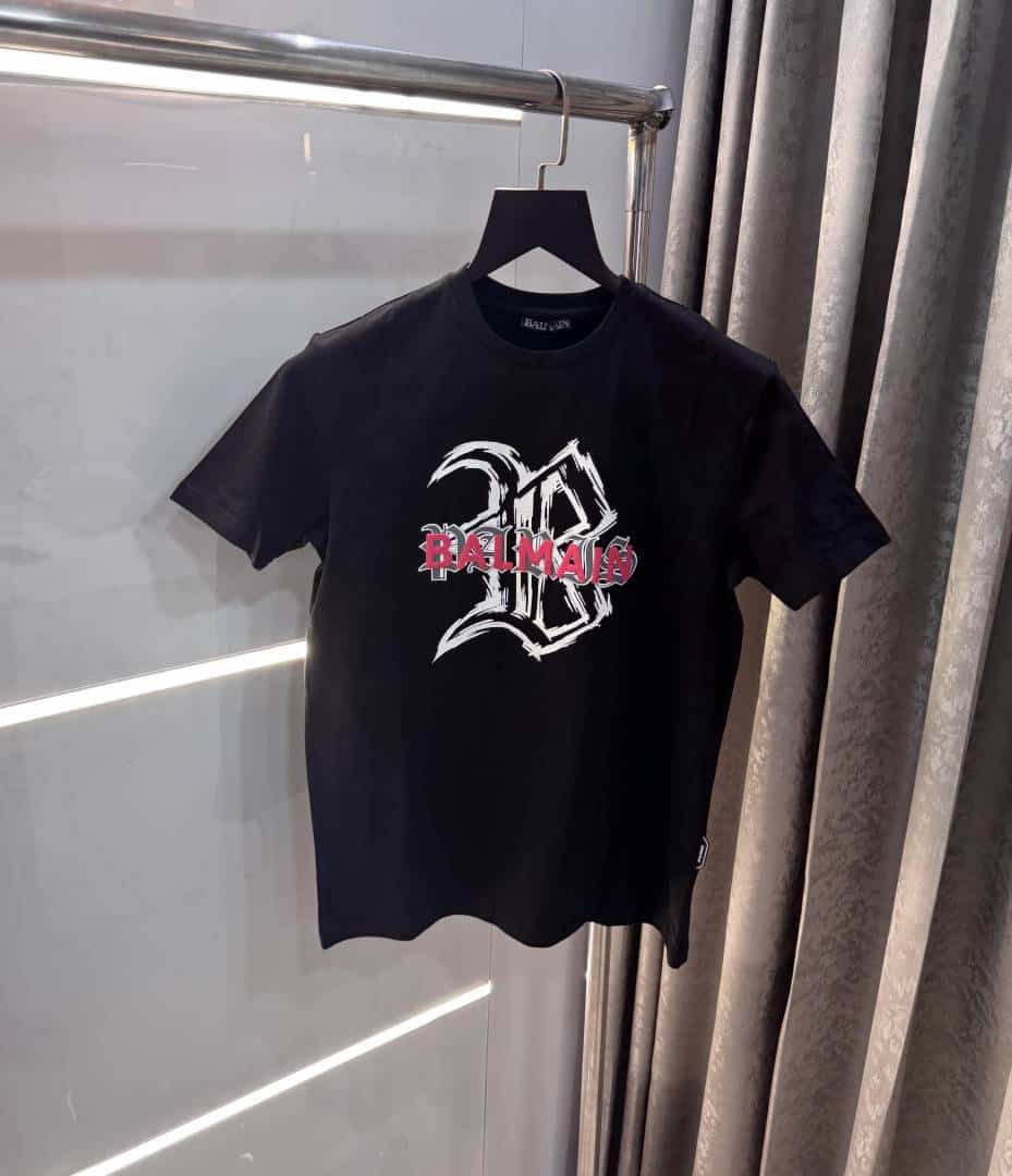 Balmai n Paris Black Logo Print Imported T-Shirt Secondary image