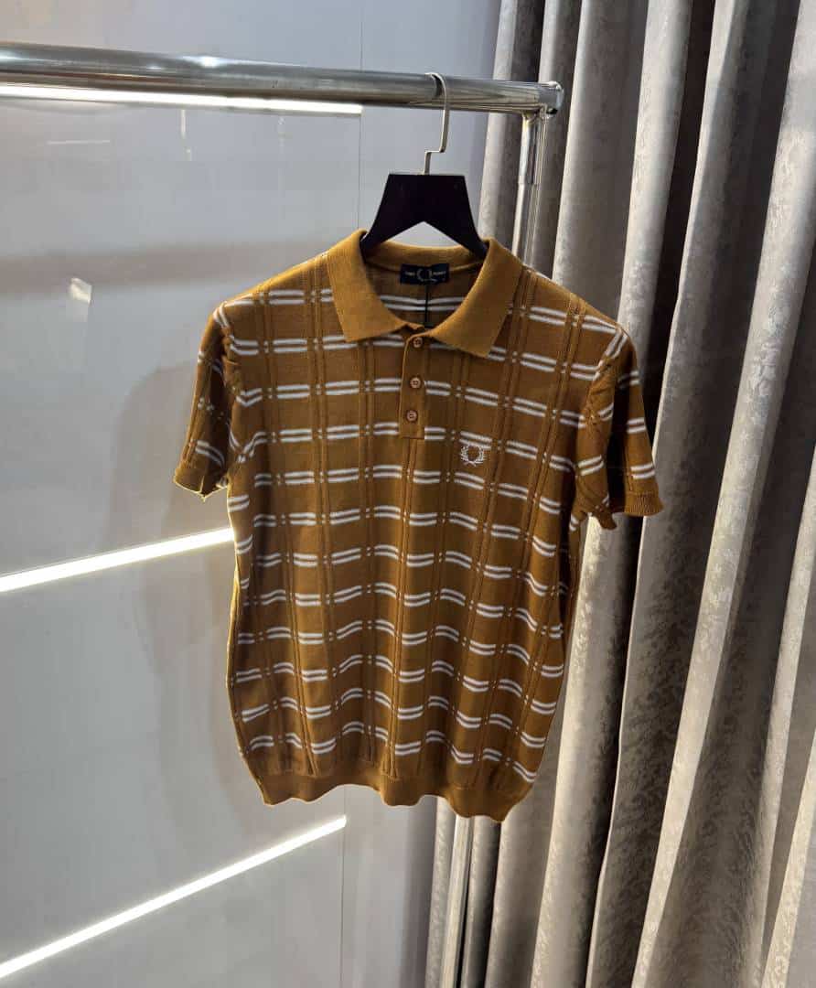 Fredperr y Brown Premium Knitted Polo T-Shirt Main image