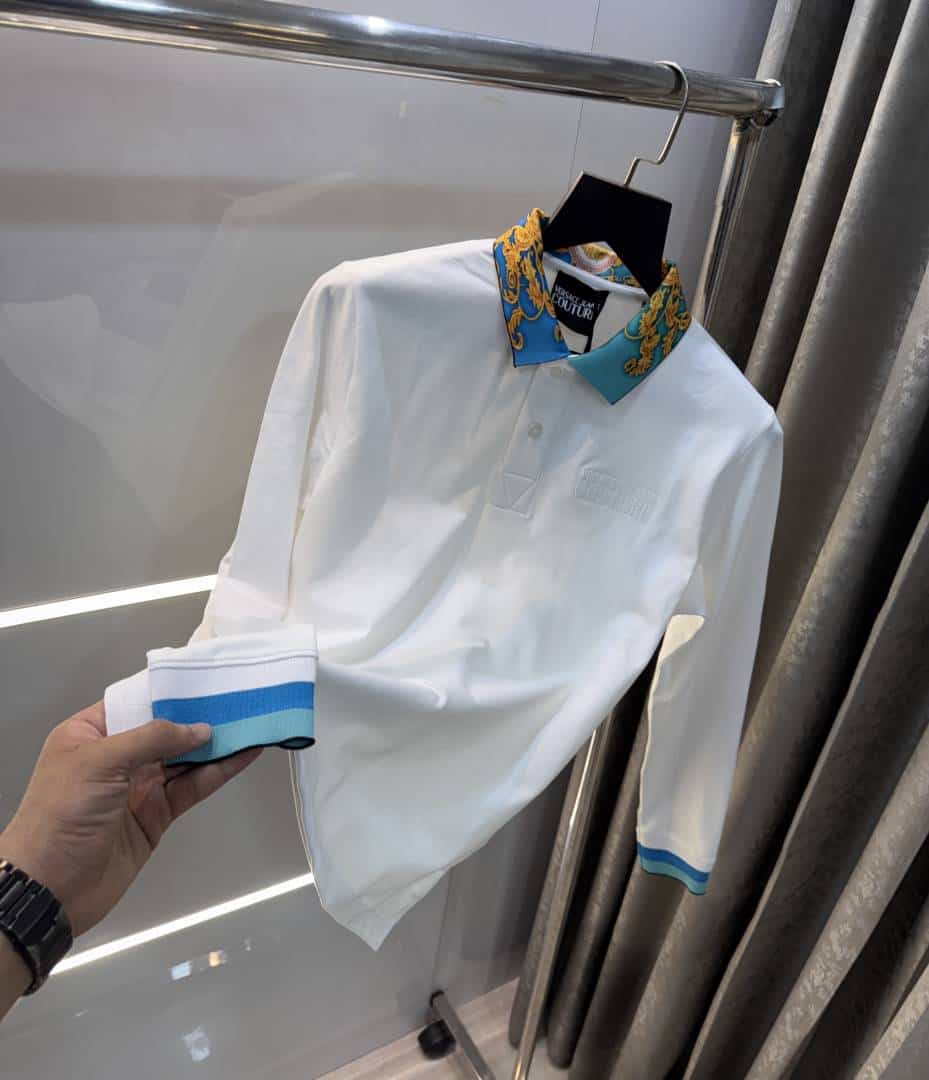 Versac e Couture White Logo Work Imported Polo T-Shirt Main image