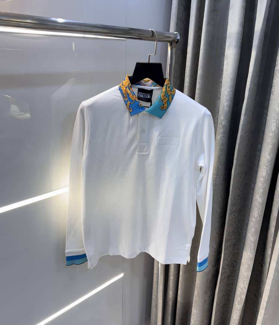 Versac e Couture White Logo Work Imported Polo T-Shirt