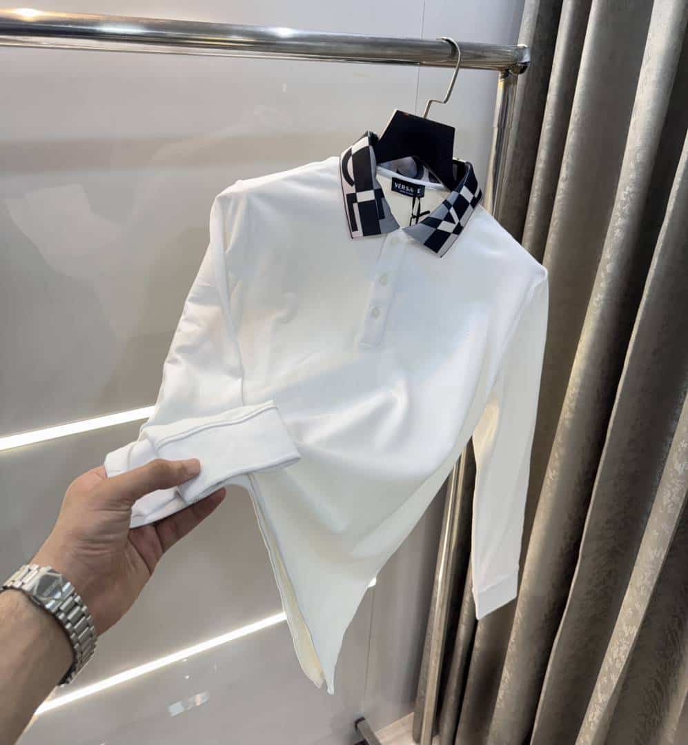 Versac e Couture White Collar Look Imported Polo T-Shirt Secondary image