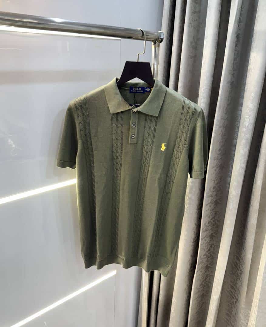 ralpH LaU·ren  Olive Green Premium Knitted Polo T-Shirt Secondary image