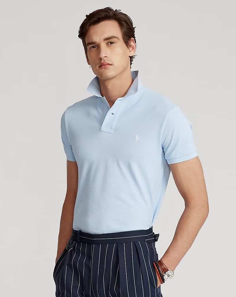 Ralph Laure Sky Blue Embroidery Logo Classic Polo T-Shirt Main image