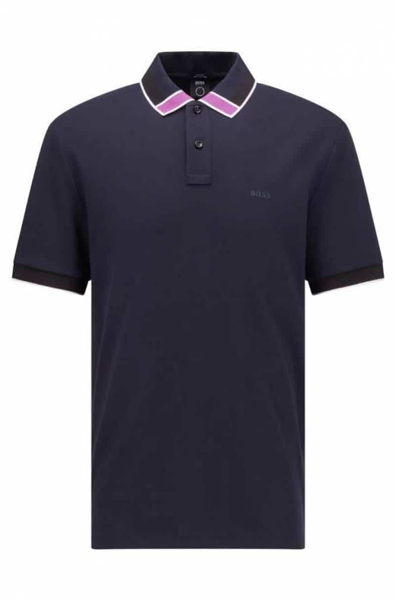 Hugo bos s Navy Blue Collar Logo Premium Polo T-Shirt Main image