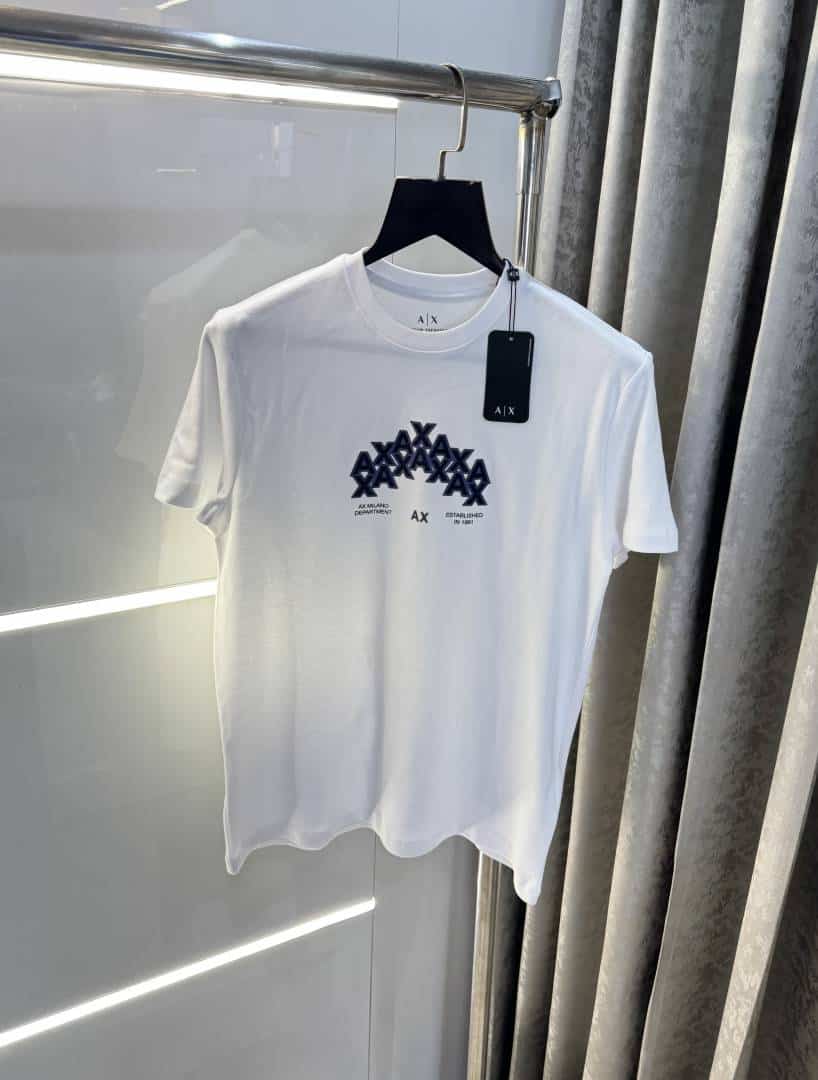 Arman i E...xchange White Logo Print Premium T-Shirt