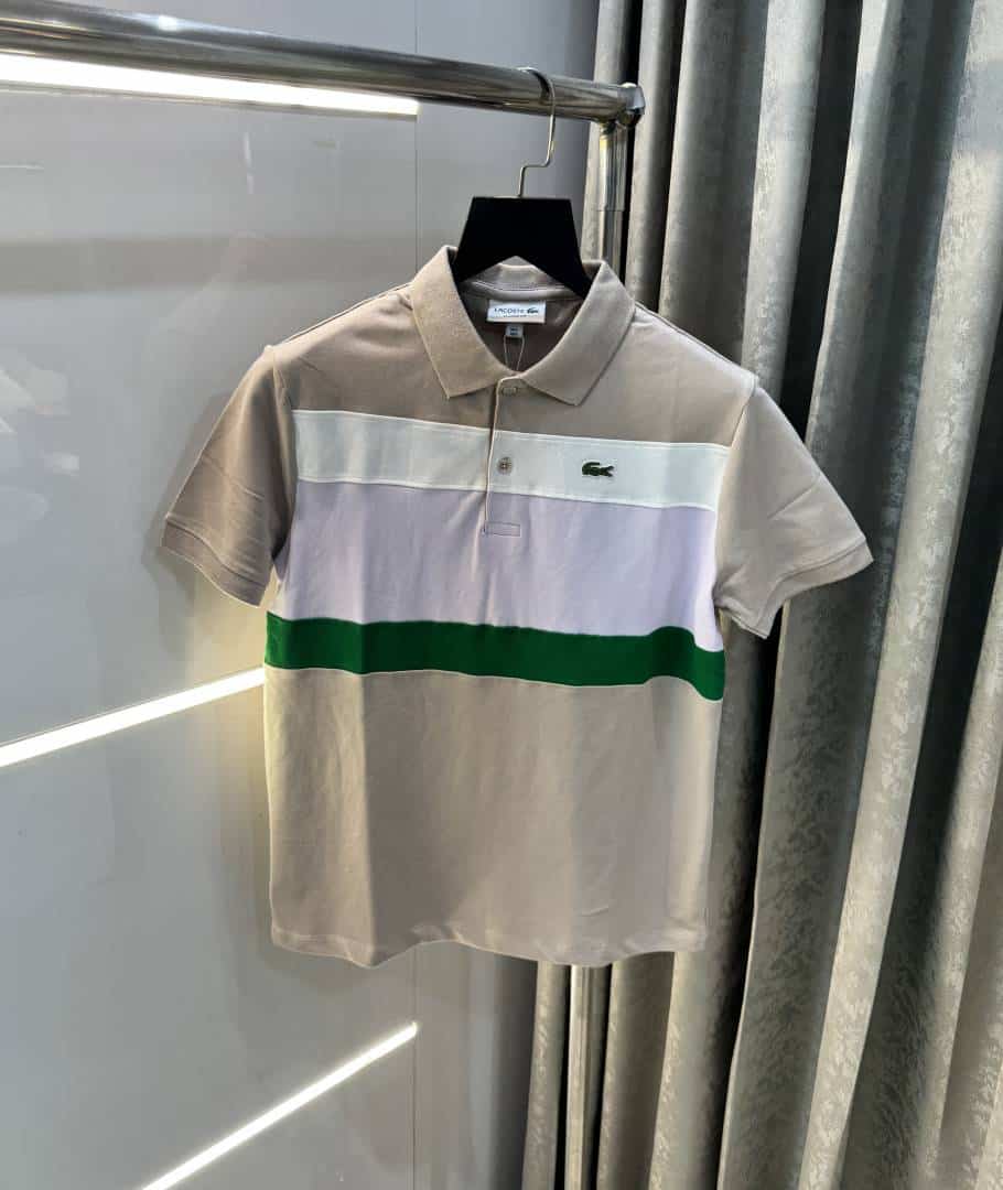 Lacost e Beige Embroidery Logo Premium Polo T-Shirt Secondary image