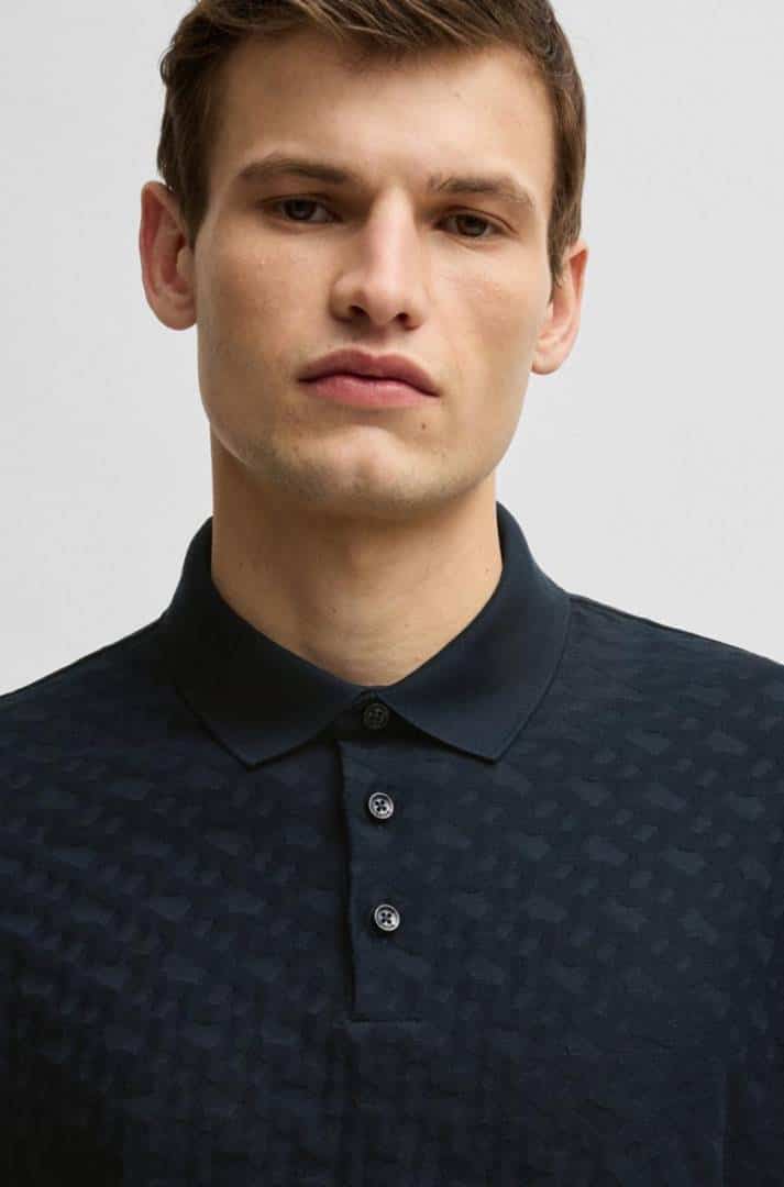 Hugo bos s Navy Blue monogram Premium Polo T-Shirt Main image