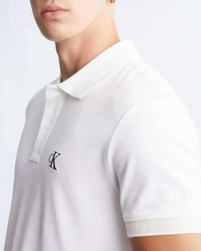 Calvi n Klein White Embroidery Logo Premium Polo T-Shirt Main image