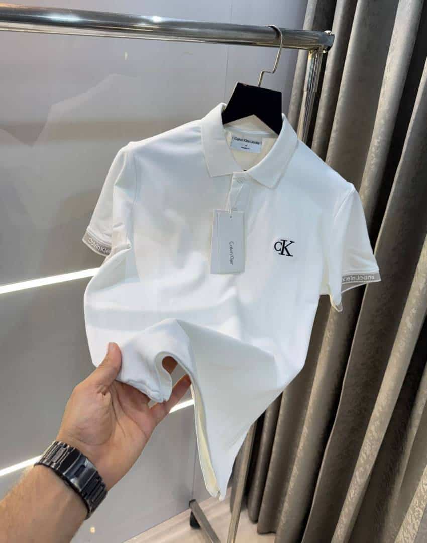 Calvi n Klein White Embroidery Logo Premium Polo T-Shirt