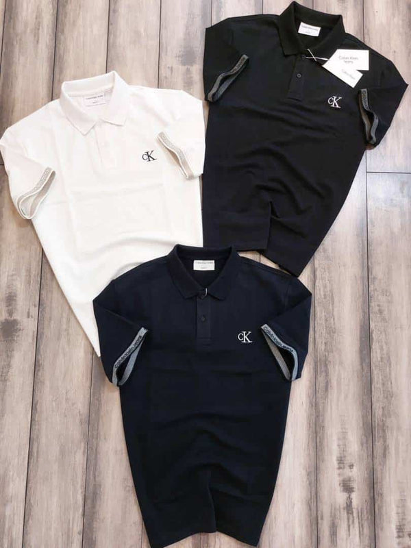 Calvi n Klein White Embroidery Logo Premium Polo T-Shirt