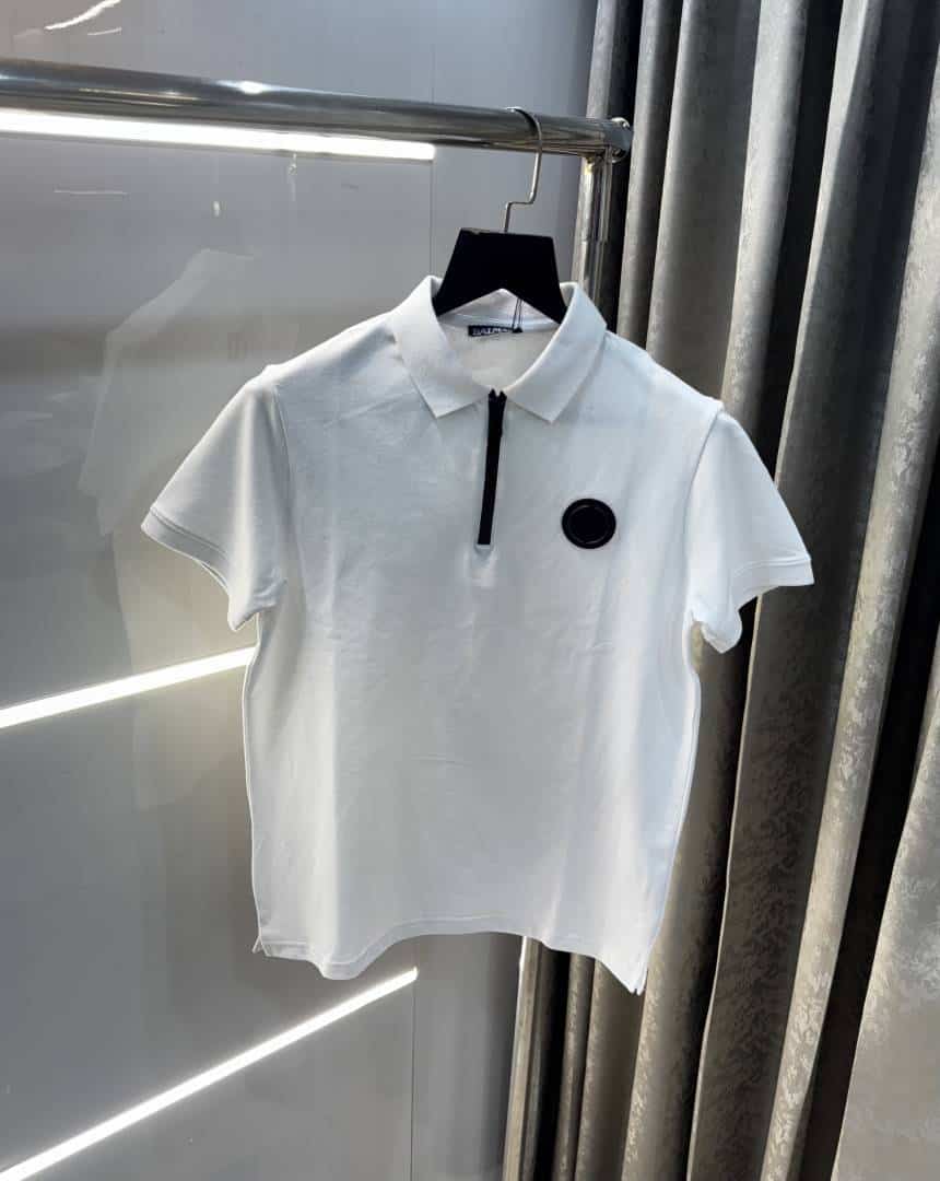 Balmai n Paris White Back Logo Work Imported Polo T-Shirt Secondary image