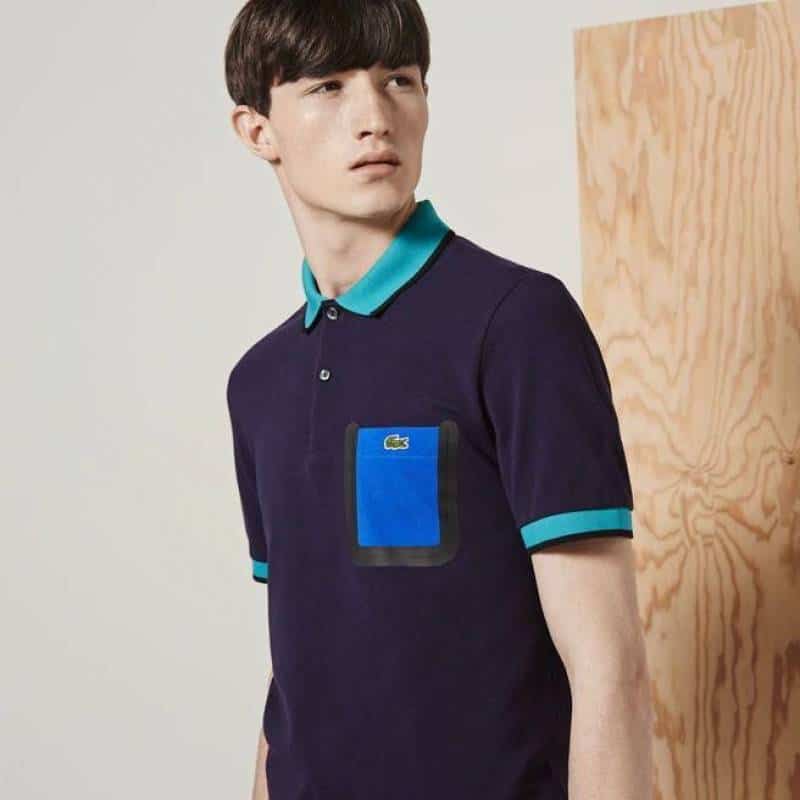 Lacost e Navy Blue Designer Premium Polo T-Shirt Main image