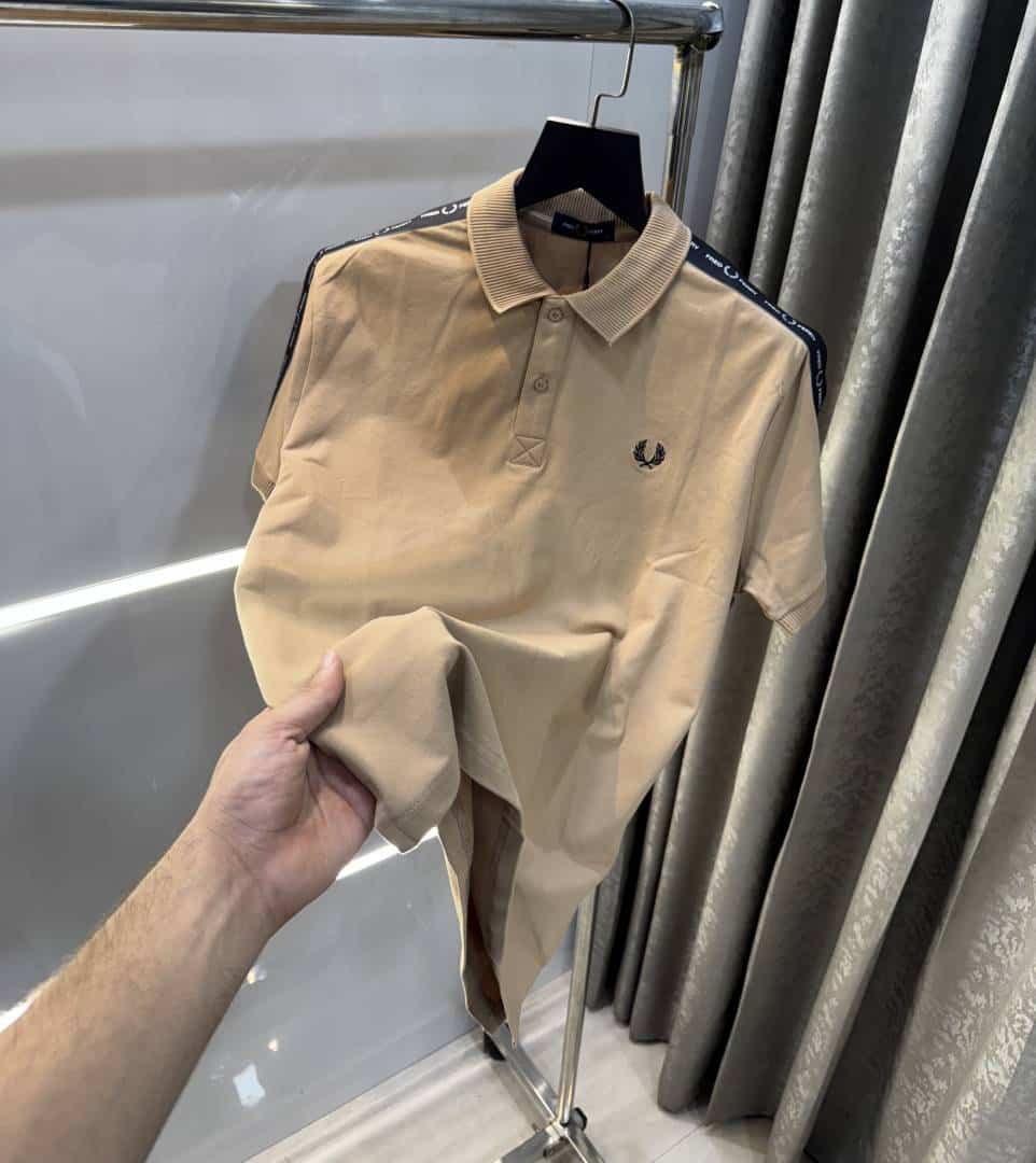Fredperry Beige Embroidery Logo Premium Polo T-Shirt Main image