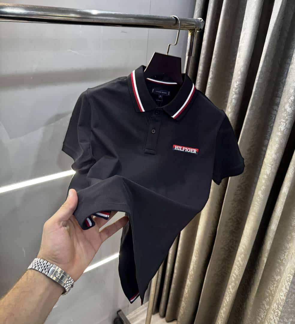 Tomm y Hilfiger Black Embroidery Logo Premium Polo T-Shirt Main image