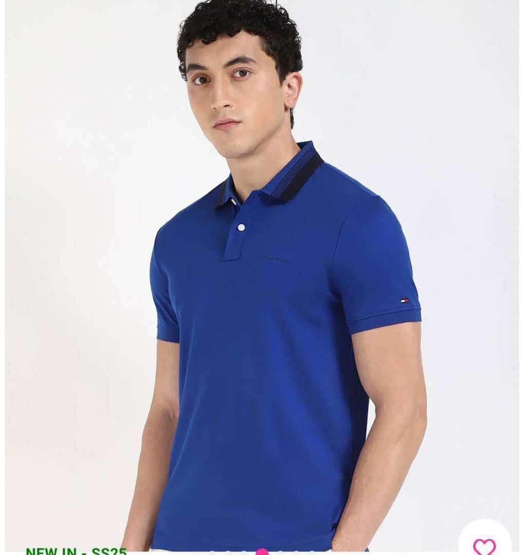 Tommy Hilfiger Petrol Blue Embroidery Logo Premium Polo T-Shirt Main image