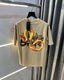 Bluorng Beige EmBo-ssed Print Imported Oversized T-Shirt