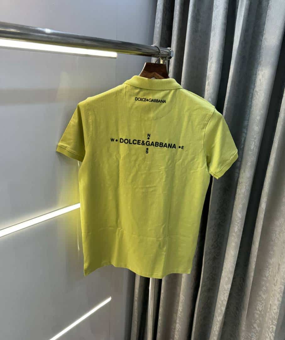 Dolce&Gabbana Lime Logo Print Imported Polo T-Shirt With Box Packing Main image