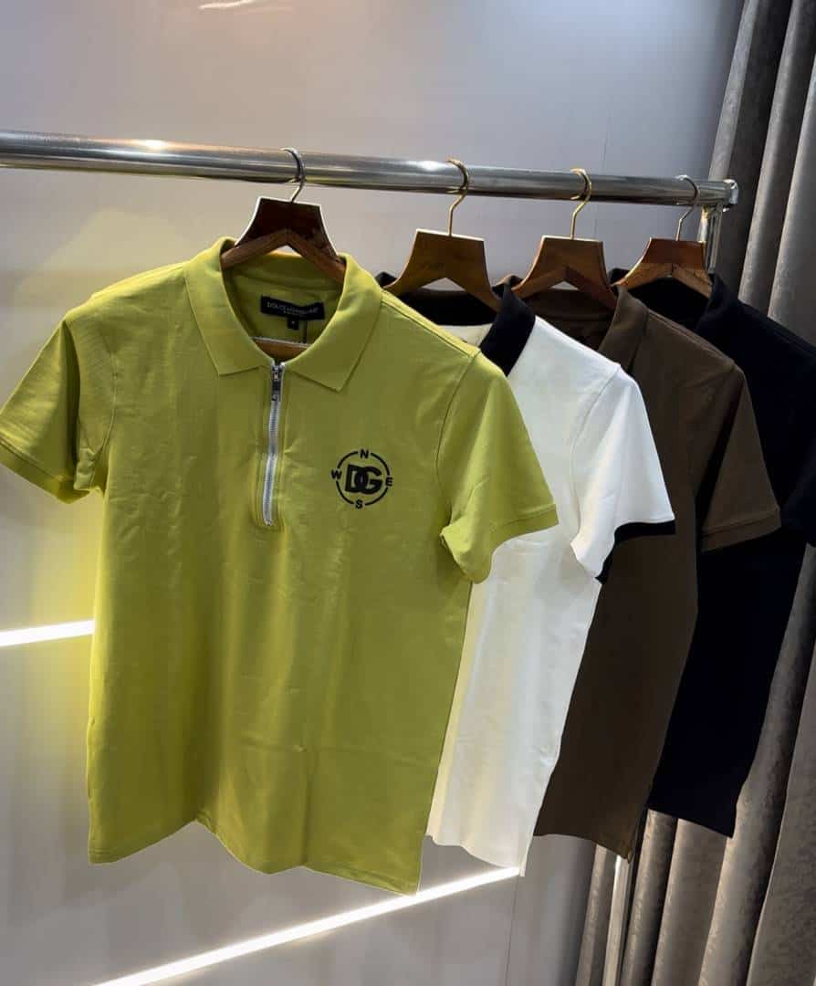 Dolce&Gabbana Lime Logo Print Imported Polo T-Shirt With Box Packing