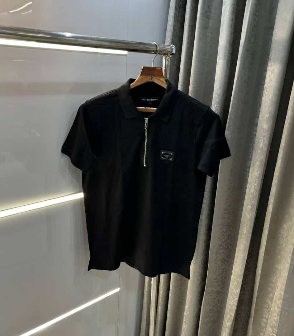 Dolce&Gabbana Black A Steel Logo Imported Polo T-Shirt With Box Packing Secondary image