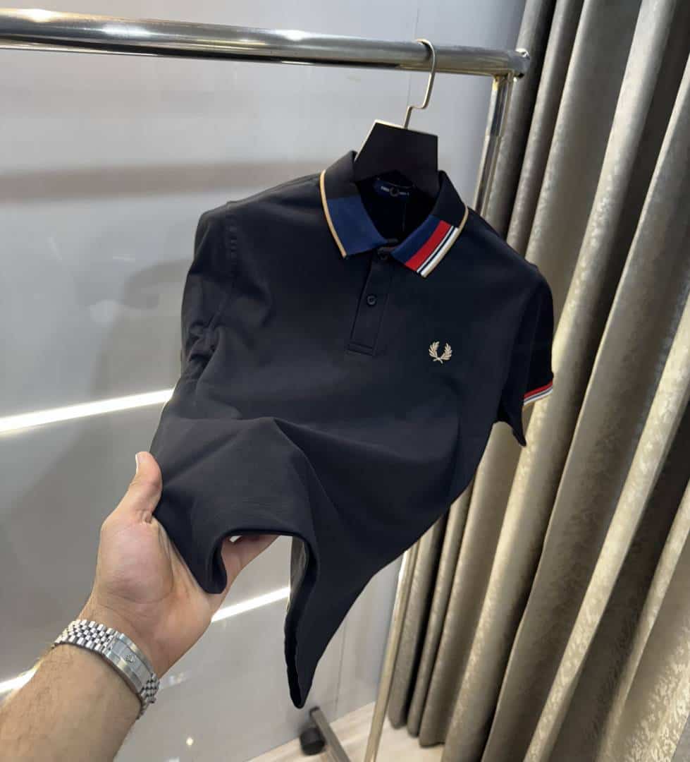 Fredperry Black Embroidery Logo Premium Polo T-Shirt