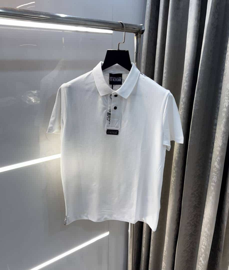 Versace Coutur e White Logo Print Imported Polo T-Shirt